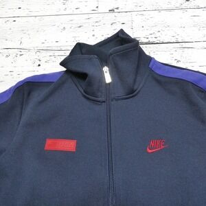 USA Jacket Teen M Purple Full‎ Zip Track Embroidered Nike Swoosh Flag